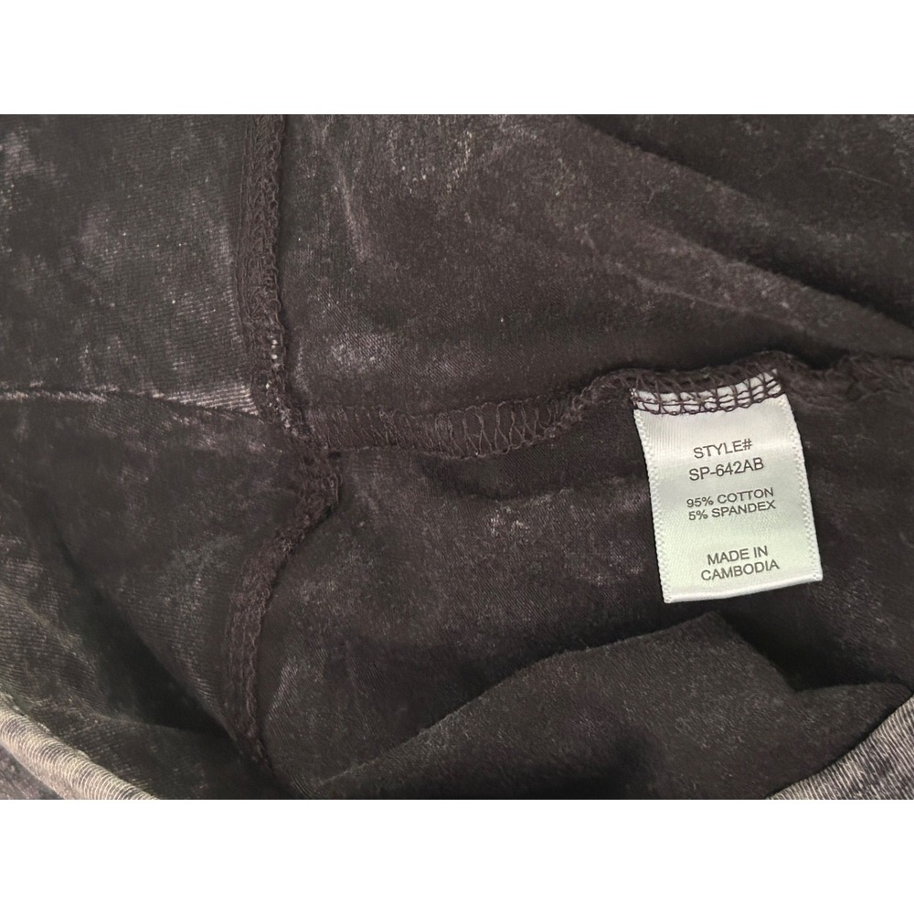 Zenana Mineral Wash Moto Leggings gray/black mineral wash XL Stretch - Picture 5 of 11